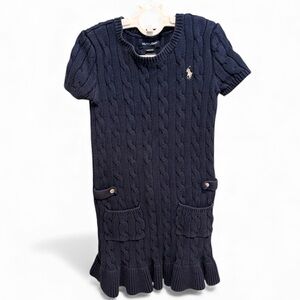 Ralph Lauren Navy Cable Knit Dress Size Medium 8/10